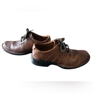 Clarks Touareg Vibe Oxford Mens Shoes Sz 9 Brown Leather Soft Cushion Ortholite